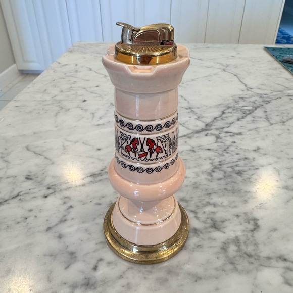 Vintage 1956 Evans Castle Chessman Table Lighter w/ Accessory Box Ashtray Holder - Picture 8 of 11